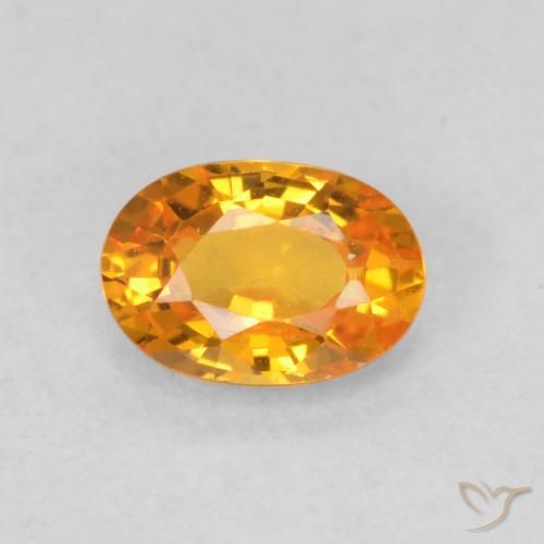 0.68ct Naturel Orange vif Saphir, ovale, VS