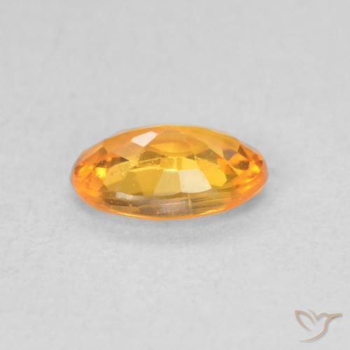 Saphir Orange vif naturelle ovale, 0.53 ct, VS