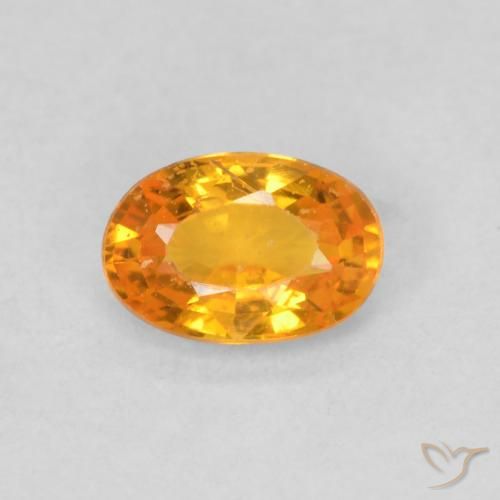 Saphir orange en vrac de 0,54 ct, taille ovale de 5,8 x 4 mm de Tanzanie, Photo A
