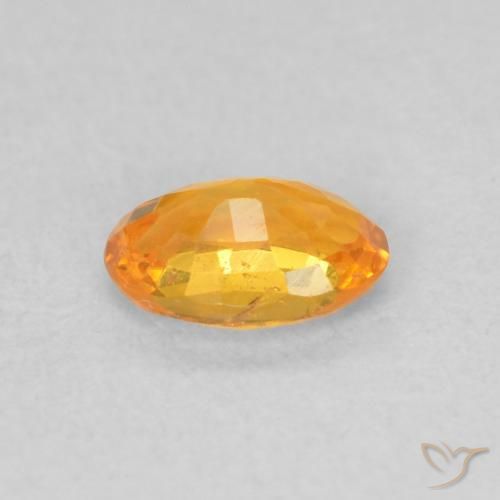 Saphir Orange vif naturelle ovale, 0.54 ct, VS