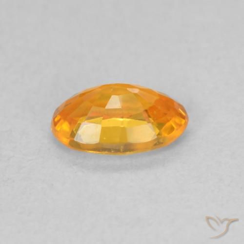 Saphir Orange vif naturelle ovale, 0.55 ct, VS
