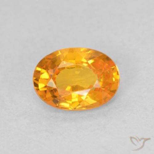 Saphir orange en vrac de 0,59 ct, taille ovale de 5,8 x 4,2 mm de Tanzanie, Photo A