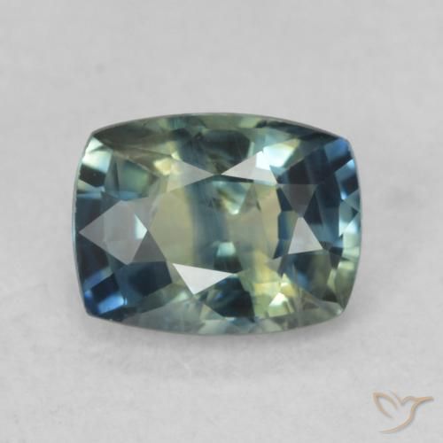 0.88ct Naturel Multicolore Saphir, Coussin, VVS-VS