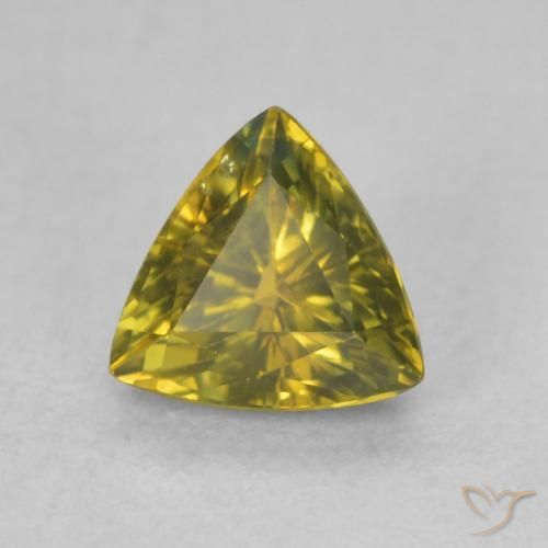 Saphir Forêt verte naturelle Trillion, 0.72 ct, VVS-VS