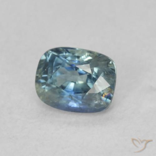 Saphir Sarcelle naturelle Coussin, 0.59 ct, VS-SI