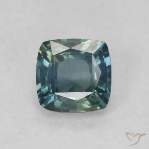 0.74ct Naturel Bleu vert moyen Saphir, Coussin, VVS-VS