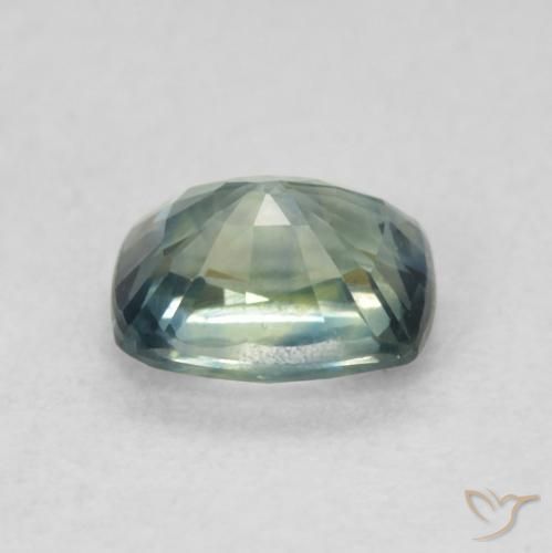 Saphir Bleu vert moyen naturelle Coussin, 0.76 ct, VVS-VS