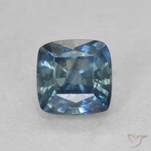 0.77ct Naturel Bleu Saphir, Coussin, VVS-VS, Photo A
