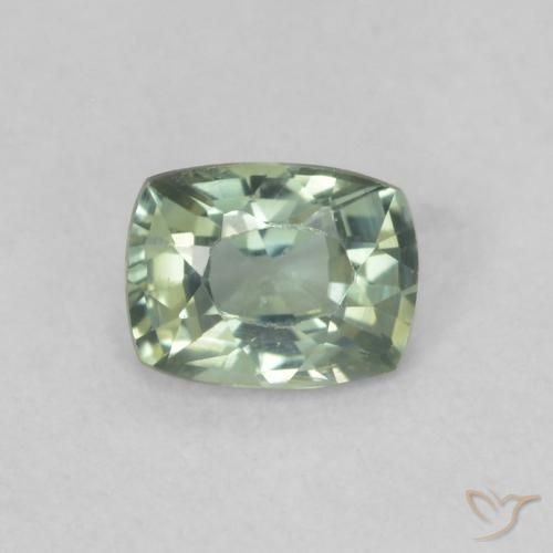 0.47ct Naturel Vert forêt léger Saphir, Coussin, VVS-VS