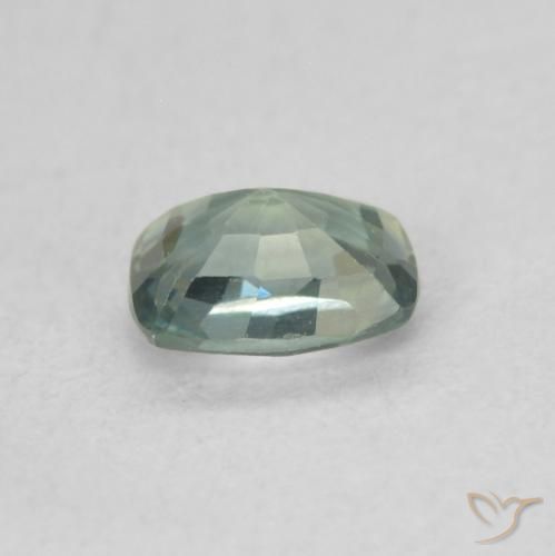Saphir Vert forêt léger naturelle Coussin, 0.47 ct, VVS-VS