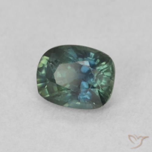 Saphir Sarcelle naturelle Coussin, 0.49 ct, VS