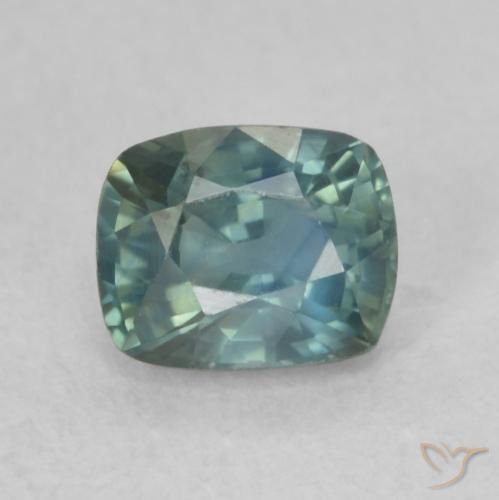 0.84ct Naturel Sarcelle Saphir, Coussin, VS