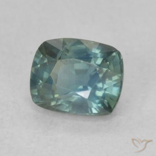Saphir Sarcelle naturelle Coussin, 0.84 ct, VS