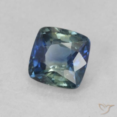 Saphir Sarcelle naturelle Coussin, 0.68 ct, VS