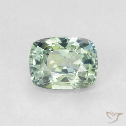 0.61ct Naturel Vert pâle Saphir, Coussin, VS