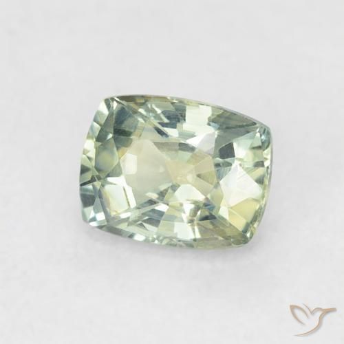 Saphir Vert sauge léger naturelle Coussin, 0.64 ct, VS