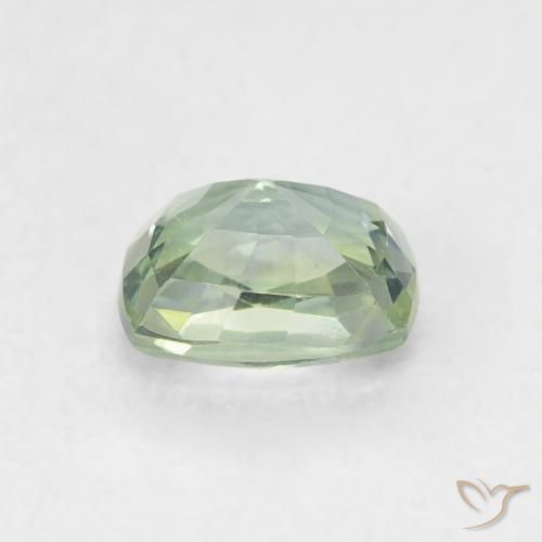 Saphir Vert sauge léger naturelle Coussin, 0.64 ct, VS