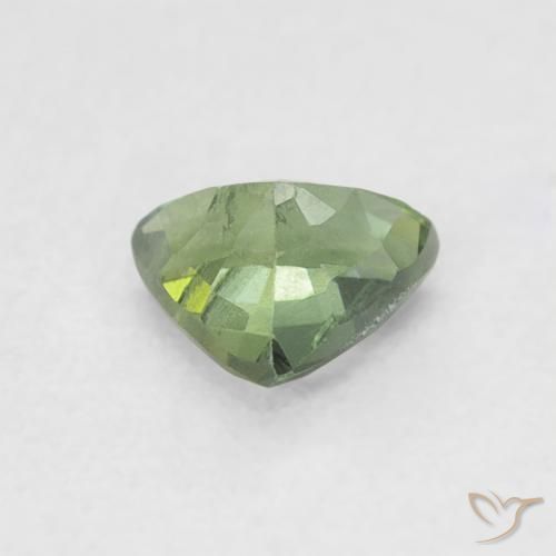Saphir Vert moyen naturelle Trillion, 0.38 ct, VS