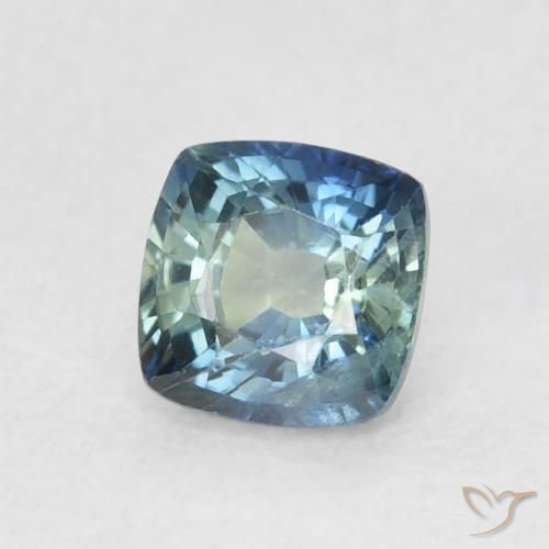 Saphir Sarcelle naturelle Coussin, 0.80 ct, VS
