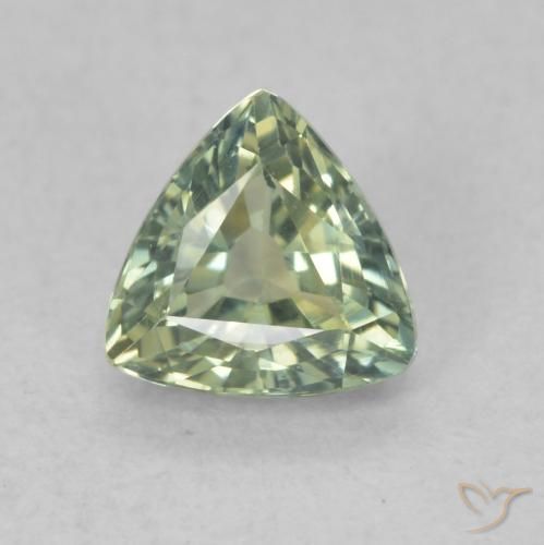 0.76ct Naturel Vert sauge léger Saphir, Trillion, VVS
