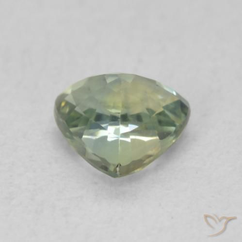 Saphir Vert sauge léger naturelle Trillion, 0.76 ct, VVS