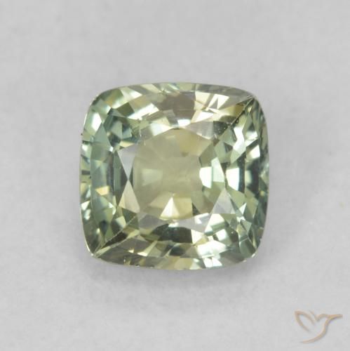 0.81ct Naturel Vert sauge léger Saphir, Coussin, VVS