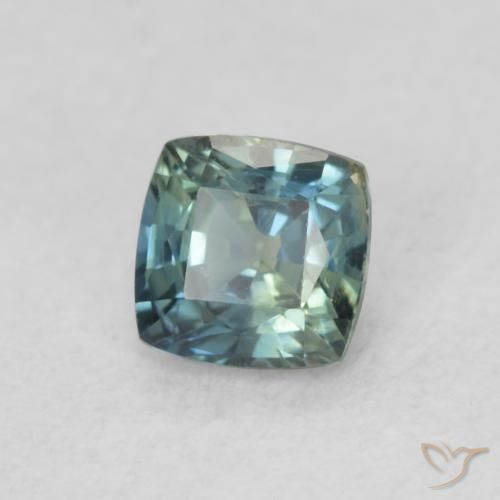 Saphir Teal Blue naturelle Coussin, 0.54 ct, VS
