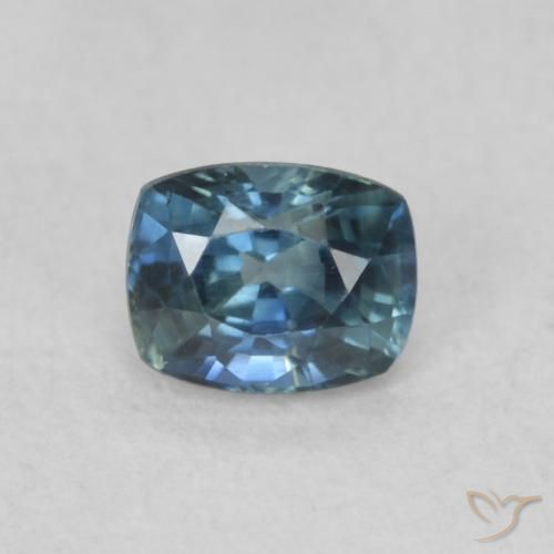 0.57ct Naturel Sarcelle Saphir, Coussin, VVS-VS