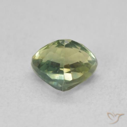 Saphir Vert chaud naturelle Trillion, 0.68 ct, VS