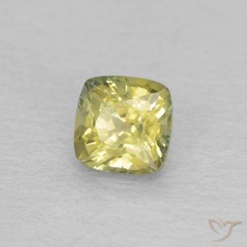 Saphir Jaune ananas naturelle Coussin, 0.42 ct, VVS-VS