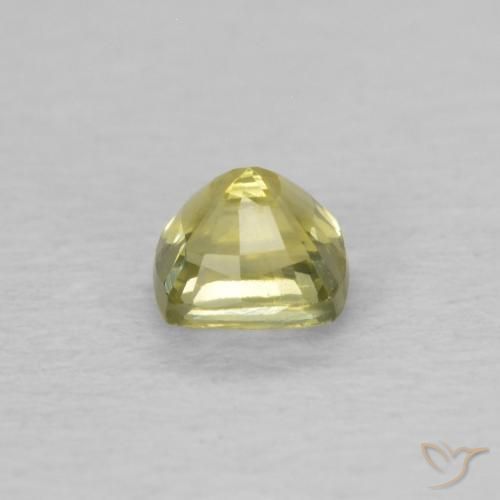 Saphir Jaune ananas naturelle Coussin, 0.42 ct, VVS-VS