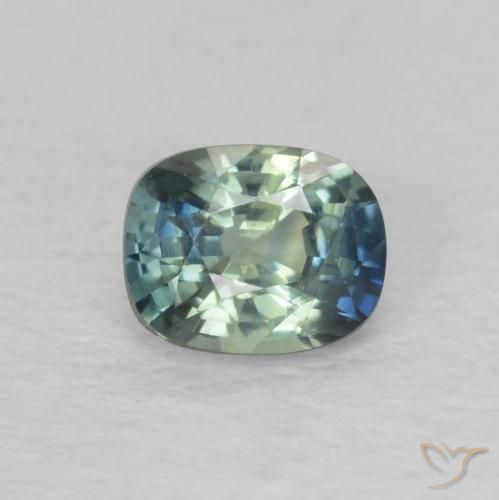 0.60ct Naturel Sarcelle Saphir, Coussin, VVS-VS