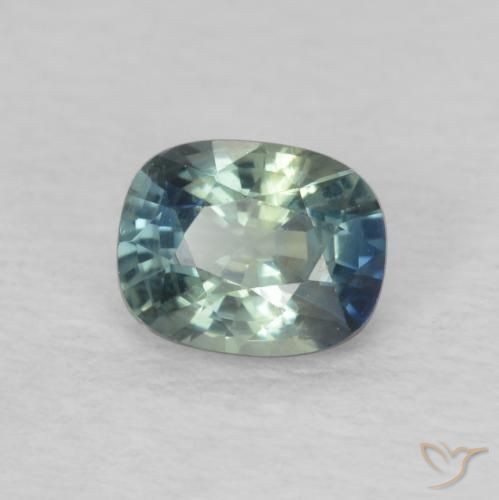 Saphir Sarcelle naturelle Coussin, 0.60 ct, VVS-VS