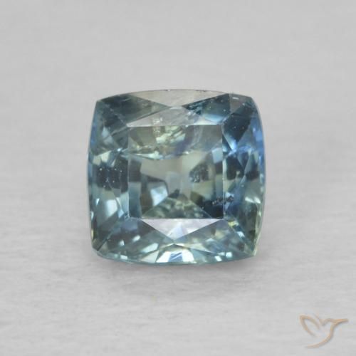 0.76ct Naturel Bleu vert Saphir, Coussin, VS-SI
