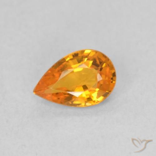 0.48ct Naturel Orange vif Saphir, En forme de poire, VVS-VS