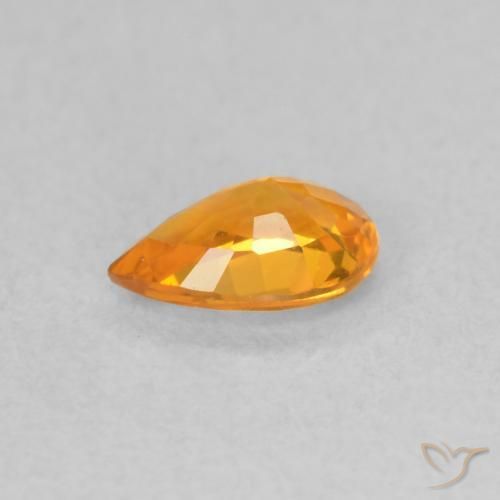 Saphir Orange vif naturelle En forme de poire, 0.48 ct, VVS-VS