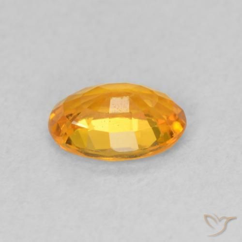 Saphir Abricot orange naturelle ovale, 0.63 ct, VVS-VS