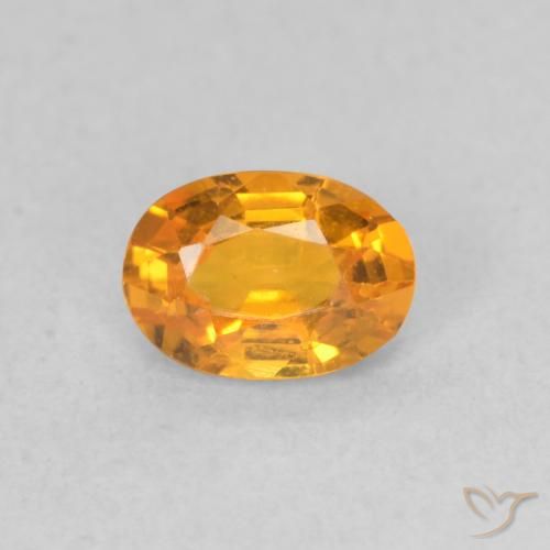 Saphir Orange moyen naturelle ovale, 0.62 ct, VVS-VS