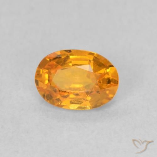 Saphir Orange moyen naturelle ovale, 0.62 ct, VVS-VS