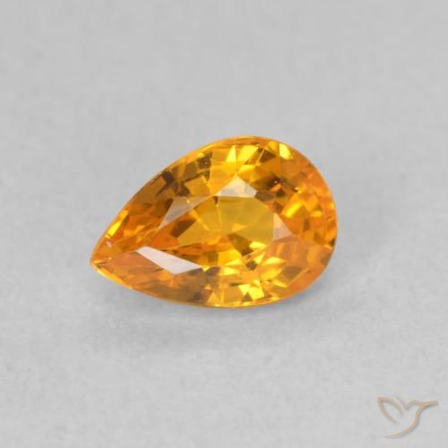 Saphir Abricot orange naturelle En forme de poire, 0.62 ct, VVS-VS