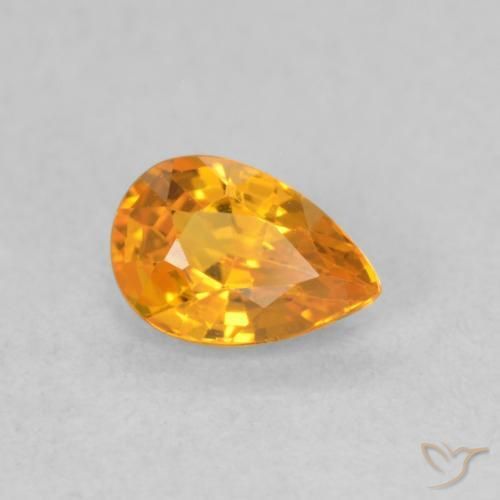 Saphir Abricot orange naturelle En forme de poire, 0.62 ct, VVS-VS
