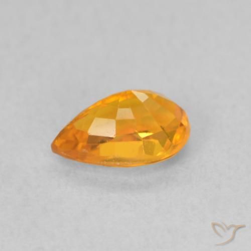 Saphir Abricot orange naturelle En forme de poire, 0.62 ct, VVS-VS