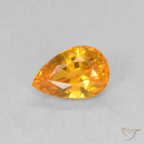 0.59ct Naturel Orange vif Saphir, En forme de poire, VVS-VS