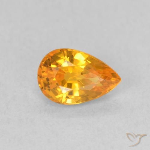 Saphir Orange vif naturelle En forme de poire, 0.59 ct, VVS-VS