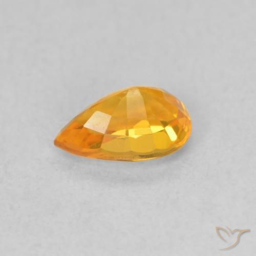 Saphir Orange vif naturelle En forme de poire, 0.59 ct, VVS-VS