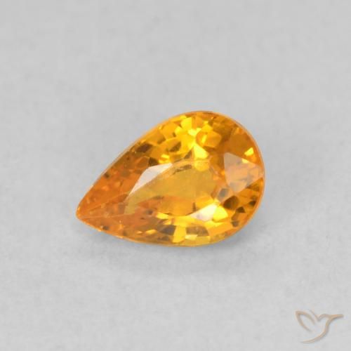 Saphir Orange vif naturelle En forme de poire, 0.59 ct, VVS-VS