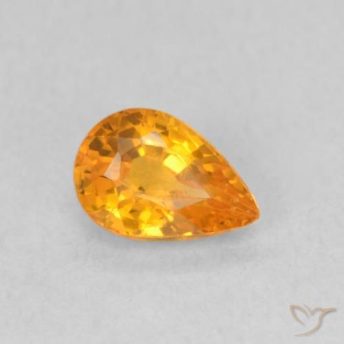 Saphir Orange vif naturelle En forme de poire, 0.59 ct, VVS-VS