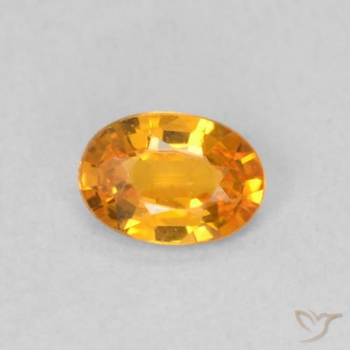 0.50ct Naturel Orange vif Saphir, ovale, VVS-VS