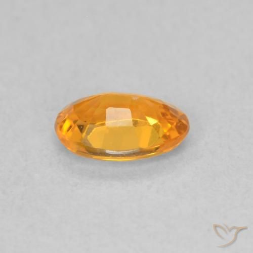 Saphir Orange vif naturelle ovale, 0.50 ct, VVS-VS