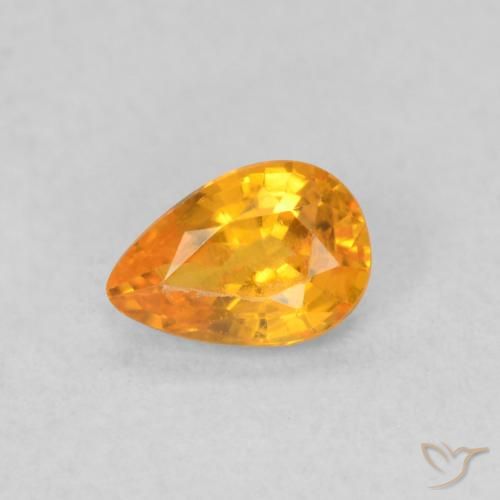 Saphir Orange vif naturelle En forme de poire, 0.49 ct, VVS-VS